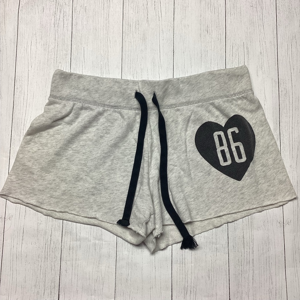 PINK Gray & Black 86 Heart Shorts Size XS